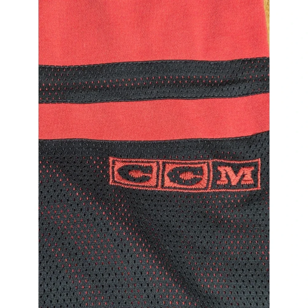 Vintage CCM NHL Chicago Blackhawks Hoodie Sweatshirt‎ Red Black XL A27